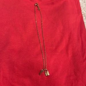 Gold lock and key necklace